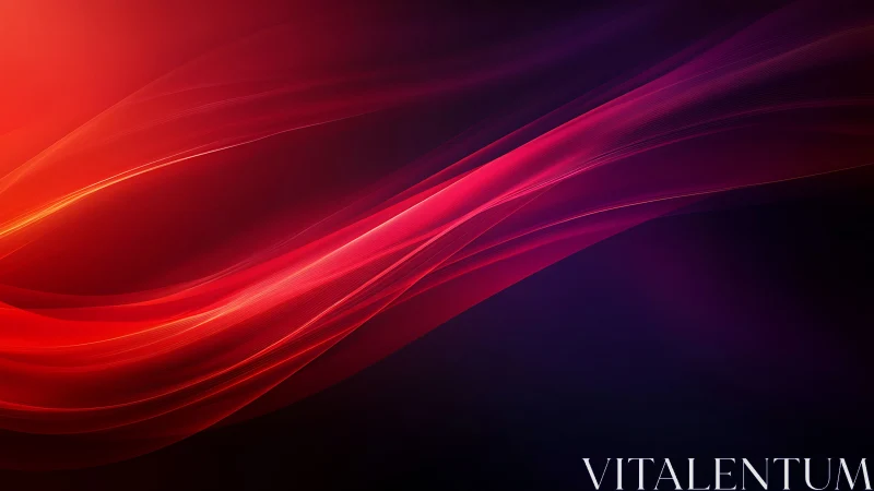 Digital painting of flowing crimson light wave ribbons.