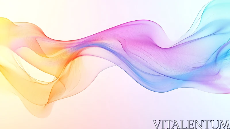 Multicolor fluid wave structure on pale gradient background.