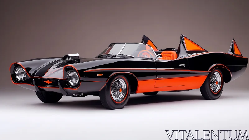 Retro-futuristic black and orange cruiser ready for bold rides.