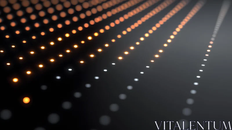 Glowing Orange and White Dots in Abstract Digital Art Style.