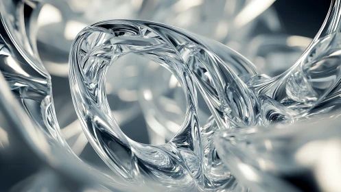 Abstract Glass Swirl Artwork in Futuristic Digital Style.