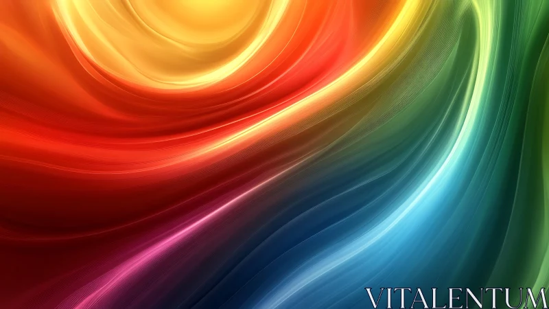 Radiant chromatic waves form a flowing abstract light field