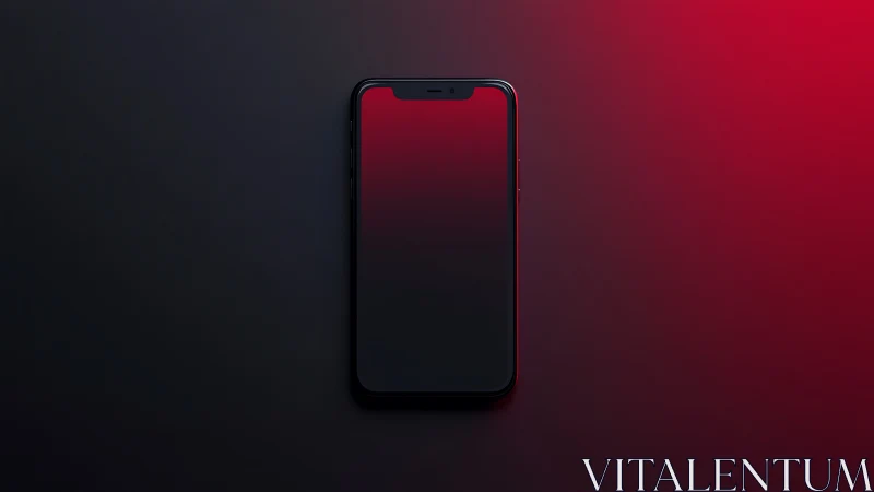 Sleek Digital Device Glows Against Vibrant Crimson Gradient.