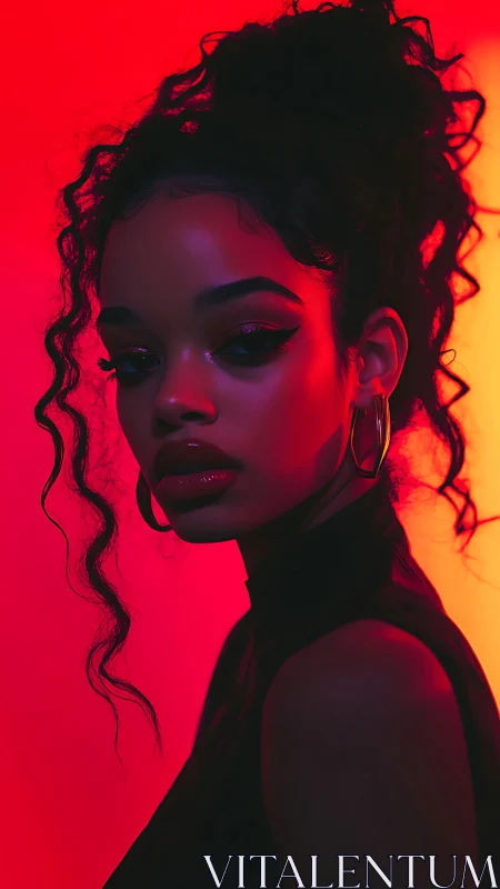 Velvet neon glow around a quietly confident portrait.