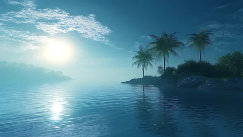 Stillwater Paradise: Palm Island Dawn Reverie.