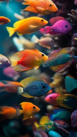 Colorful tropical reef fish swimming in clear water.