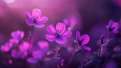 Magenta petals blurred field depth botanical study.