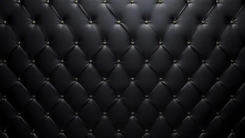 Black diamond-tufted upholstery surface with buttons.