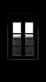 Dark interior window frames stark rainy exterior view
