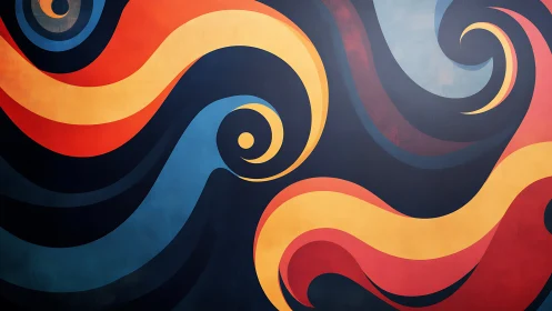 Swirling ribbons of midnight color chase each other endlessly