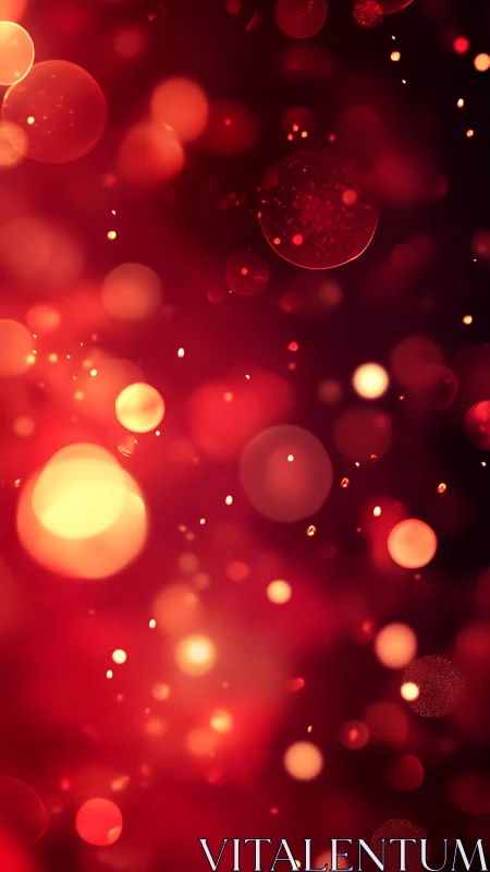 Crimson Sphere Dance: Glowing Orbs Float Through Molten Darkness