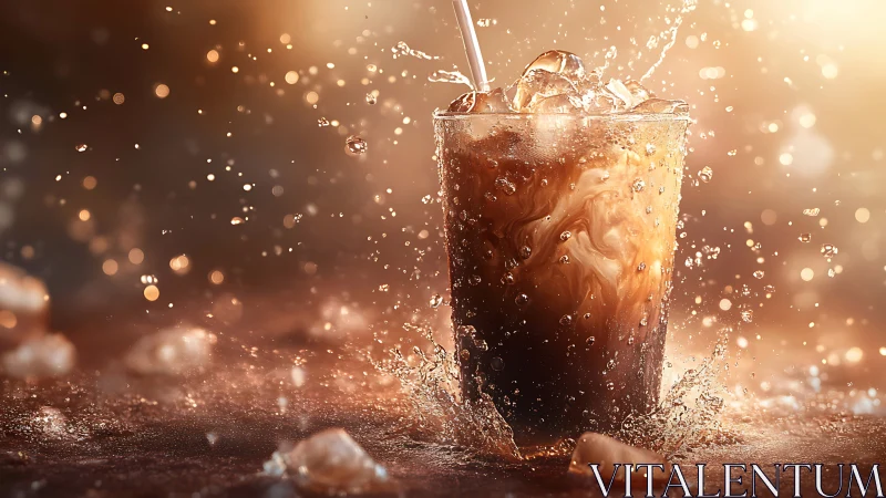 Dynamic Carbonated Beverage with Cryogenic Ice Splash.