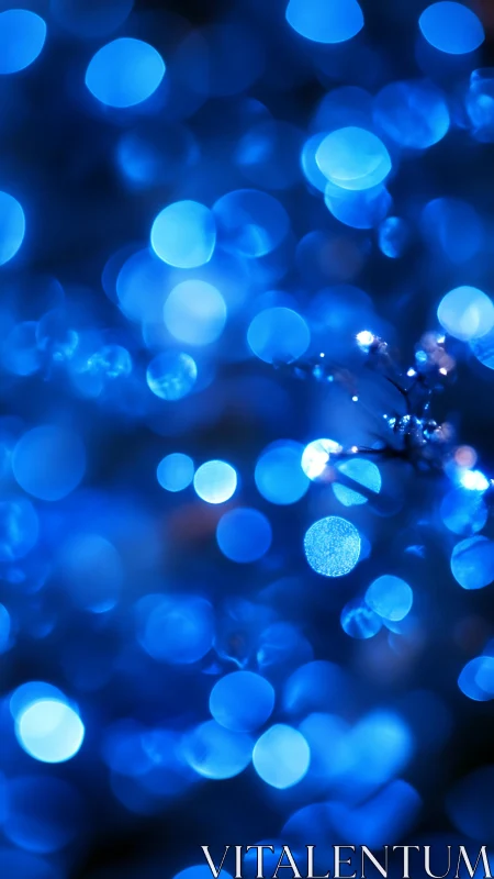 Blue defocused light orbs forming abstract bokeh field.
