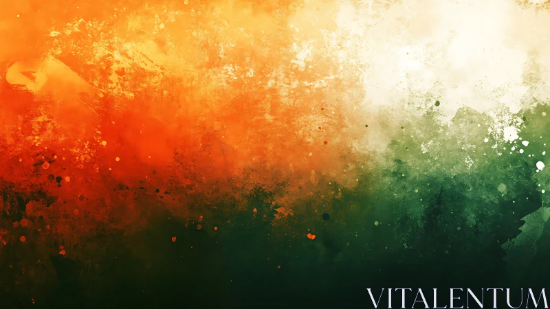 Tri-band spectral wash with turbulent pigment diffusion field.