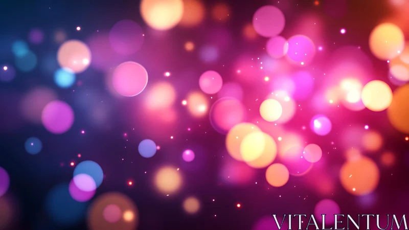 Colorful bokeh light circles overlay blur against dark background