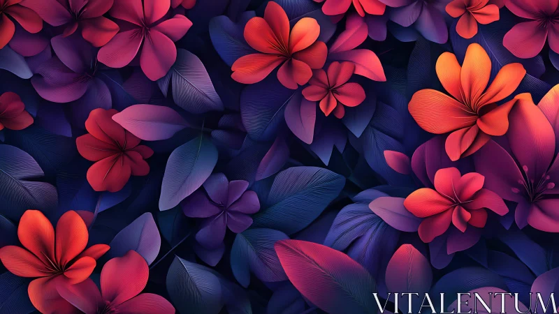 Neon Bloom Cascade: Electric Flowers Dance.