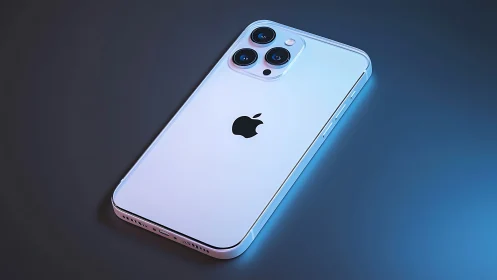 iPhone 13 Pro in silver with triple camera setup displayed.