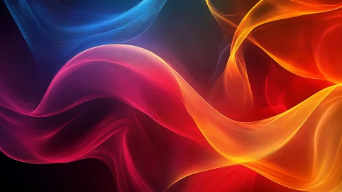 Liquid Fire Symphony: Neon Waves Dance Across Darkness.