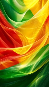 Colorful silk currents in a sunlit abstract breeze.