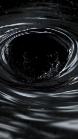 Dark liquid vortex forming a glossy central void.