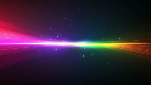 Prismatic light beam slices through cosmic void in neon spectrum