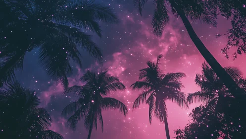 Neon dusk palms sipping starlight in tropical dreamglow.