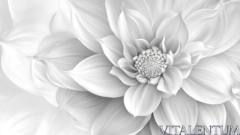 Monochrome Dahlia Bloom with Layered Petals.