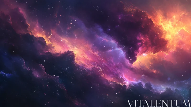 Radiant interstellar nebula rendered in luminous digital detail