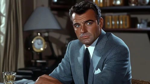 Calm, confident gentleman in a classic tailored suit.