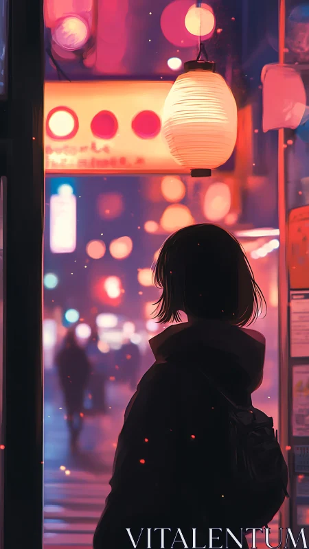 Neon lantern hush guides a midnight drifter through color