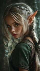 Elven ranger portrait rendered in cinematic digital realism