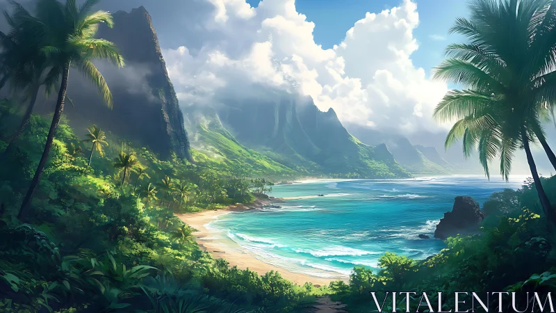 Tropical Coastal Valley with Steep Mountain Formation.