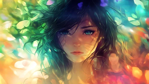 Young woman&rsquo;s digital portrait shows vivid bokeh background