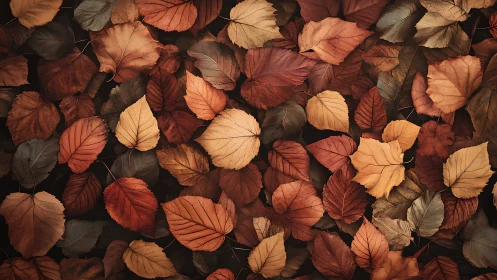 Autumn foliage study renders layered leaf textures in detail