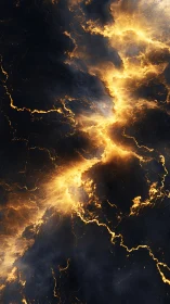 Fiery fractal cloud structure cuts through dark cosmic field
