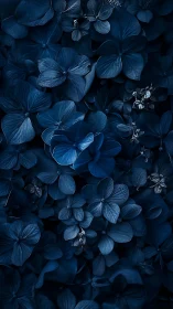 Deep Blue Hydrangea Cluster with Dried Botanical Elements