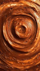 Swirling caramel vortex in rich glossy macro detail.