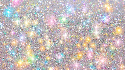 Sparkling pastel glitter field full of playful rainbow light.