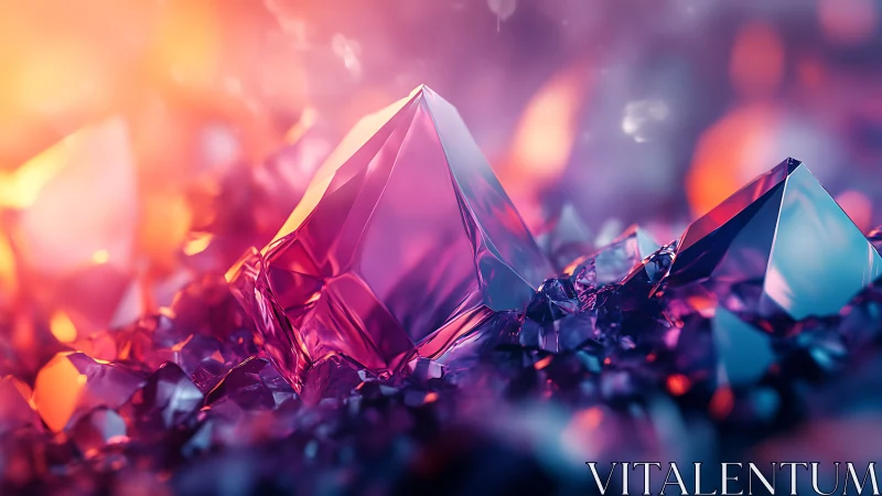 Luminous crystal peaks glow in vibrant neon fantasy light