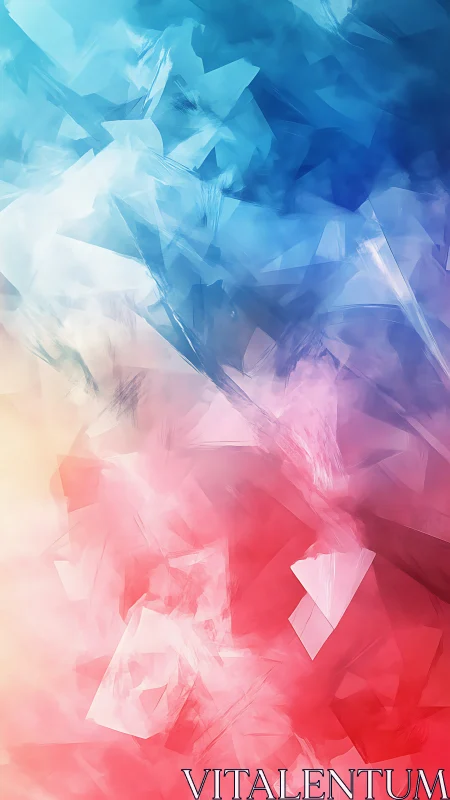 Bicolor crystalline abstraction with blended pastel light gradients.