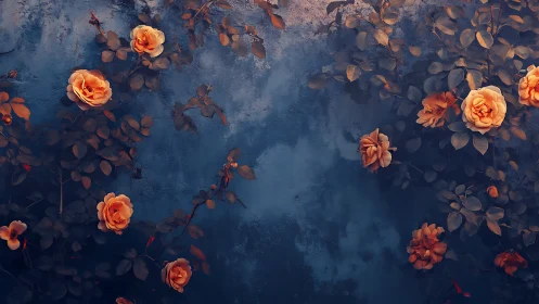 Amber Blooms Drift Through Midnight Depths.