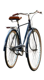 Classic Cruiser Bicycle with Brown Leather Saddle and Handlebar Grips.