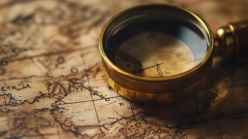 Golden magnifying glass inviting quiet moments of discovery.