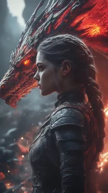Dragon-bound warrior in emberswept cinematic profile portrait.