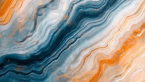 Rivered stone dreams swirl between teal tides and ember veins