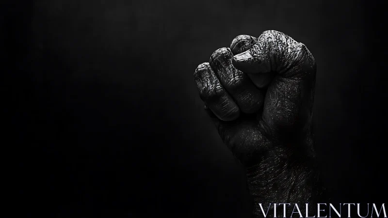 Clenched Fist in Dramatic Black and White
