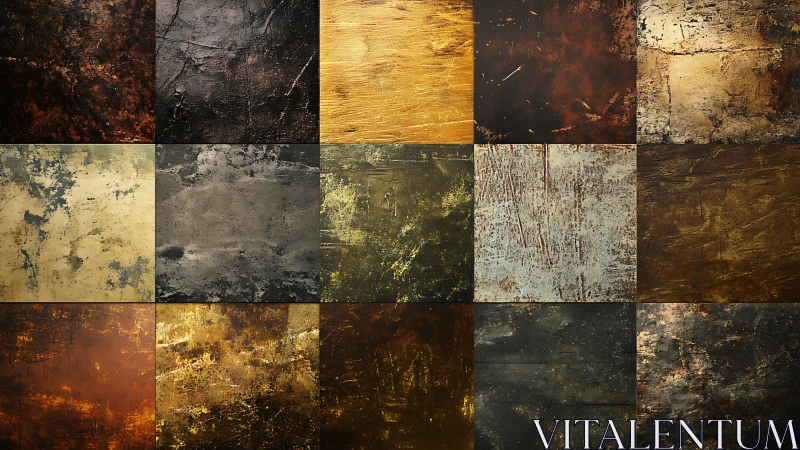 Rust-kissed metal mosaic glowing in burnished dusk tones.