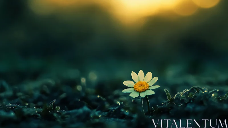 Tiny dawn daisy quietly composes a hymn to the light