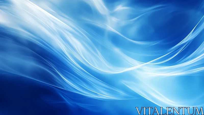Abstract blue and white flowing waves digital background art.