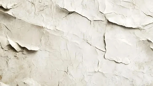 Peeling white plaster wall reveals layered cracked texture.